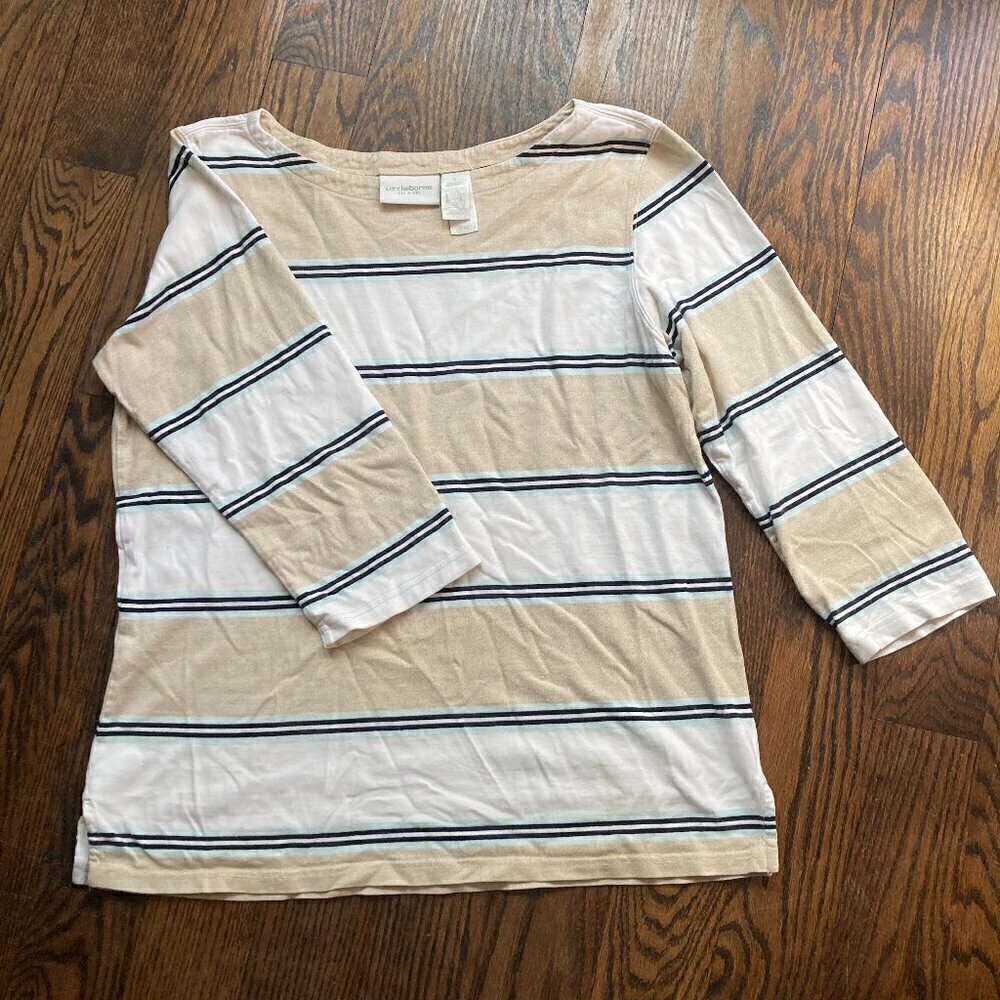Liz Claiborne 100% cotton 3/4 sleeve top size small